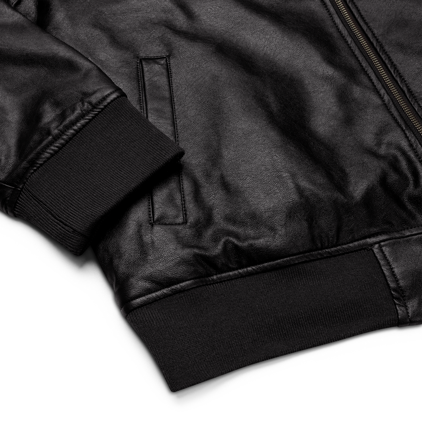 Stay Gold Leather Bomber Jacket