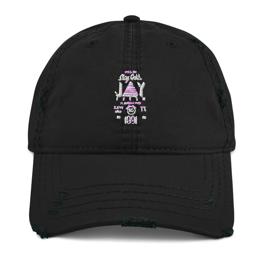Stay Gold Distressed Dad Hat Black